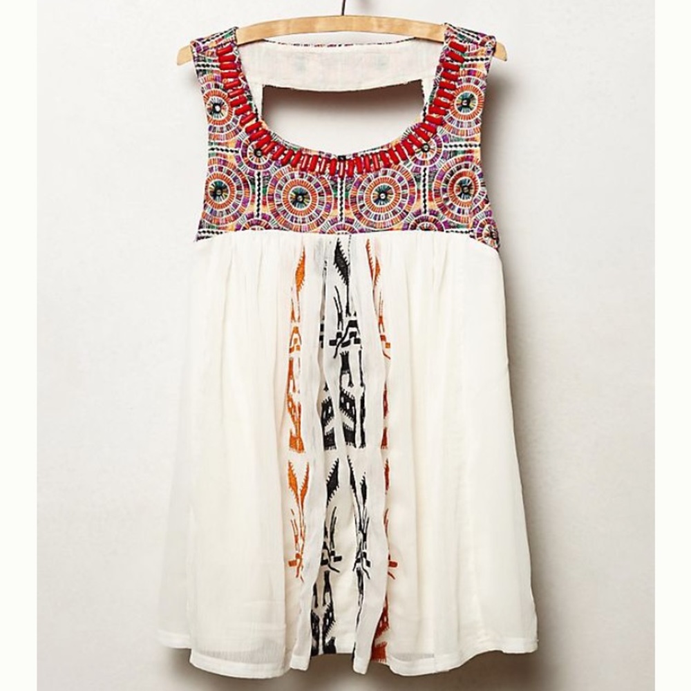 Anthropologie Akemi + Kin Siargao Embroidered Top
